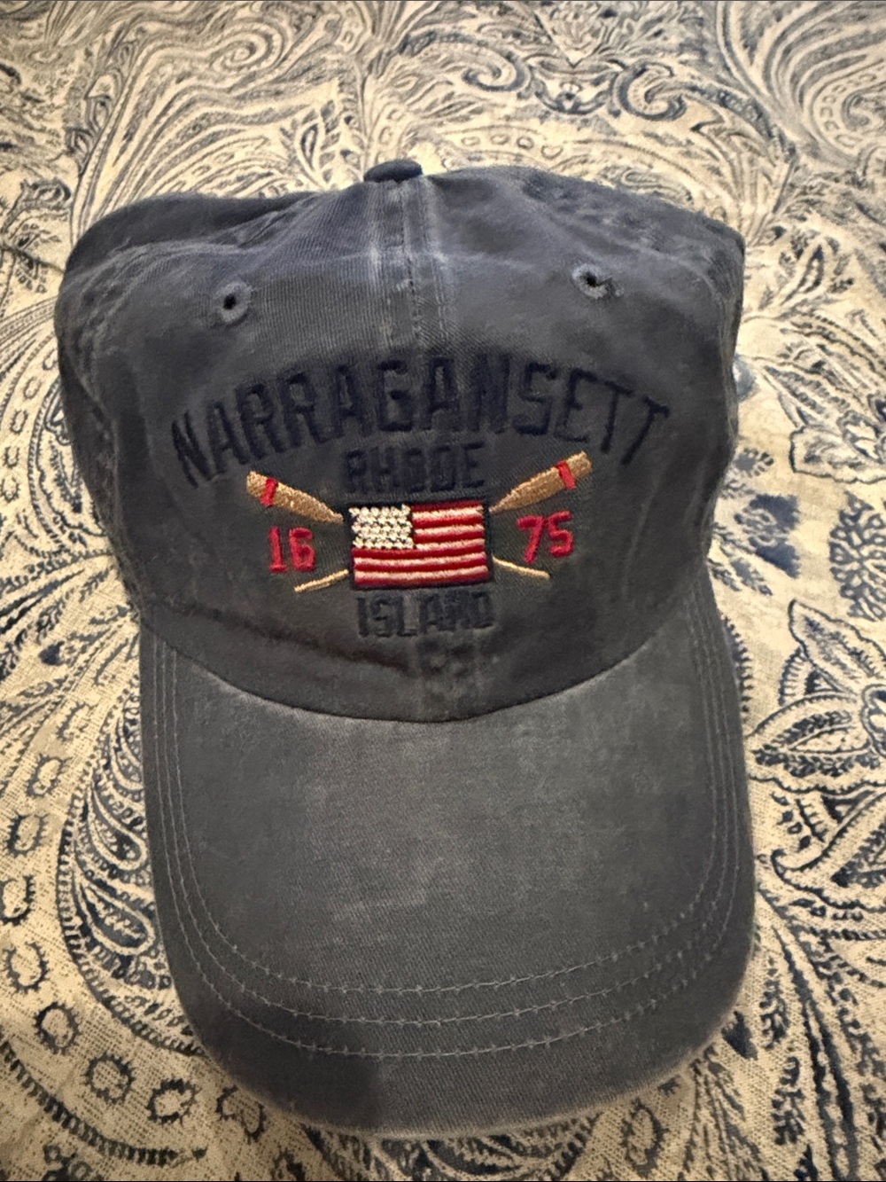 Head Navy & White Classic Baseball Cap - Authentic Headgear. Narragansett RI
